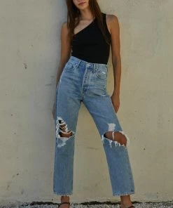 BT Ophelia Ribbed One Shoulder Top - Black