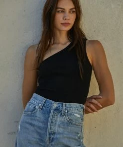 BT Ophelia Ribbed One Shoulder Top - Black 9 BT Ophelia Ribbed One Shoulder Top - Black