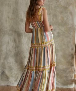 BT BUMP FRIENDLY Merry Meadow Striped Tiered Maxi Dress