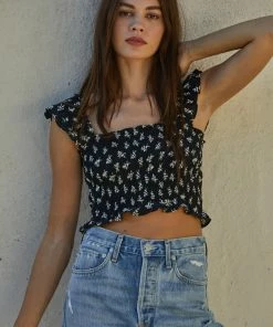 BT Penny Floral Smocked Crop Top