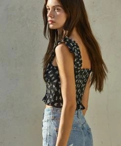 BT Penny Floral Smocked Crop Top
