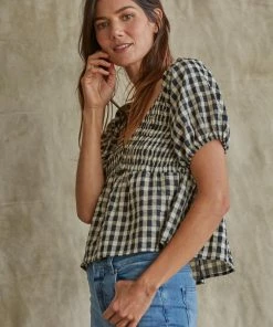 BT Mirabel Gingham Smocked Top BEST SELLERS