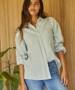 BT TOPS Ralph Pinstripe Button Down Top