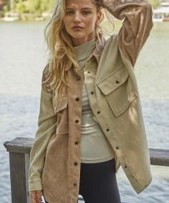 BT Remi Corduroy Color Block Shacket TOPS