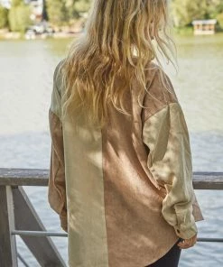 BT Remi Corduroy Color Block Shacket TOPS