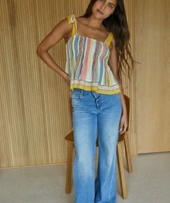 BT Tularosa Striped Peplum Tie Top TOPS