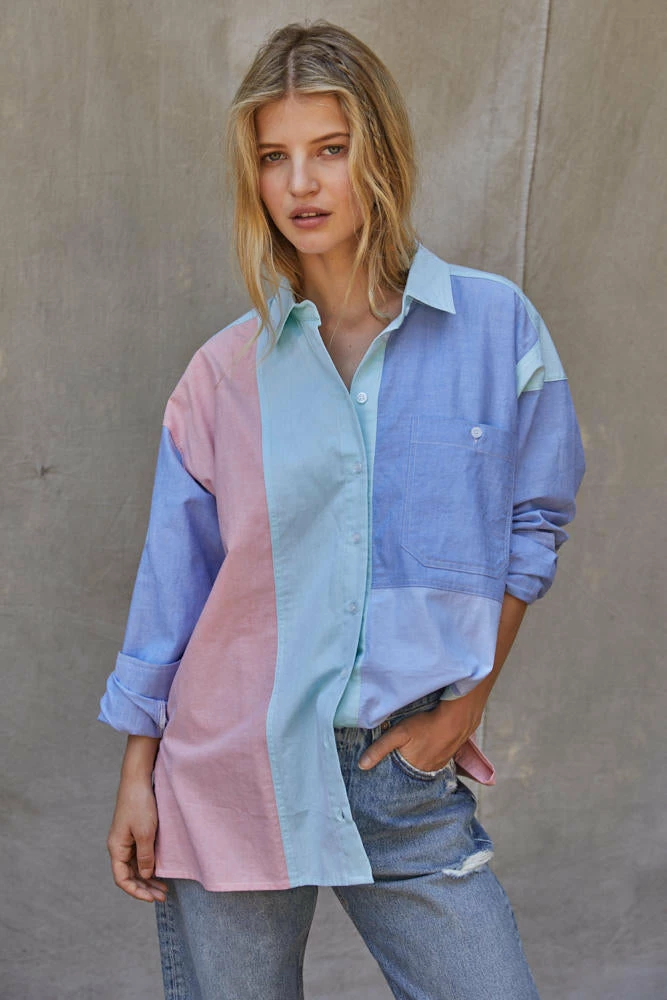 BT Jae Color Block Button Down Top 12 BT Jae Color Block Button Down Top