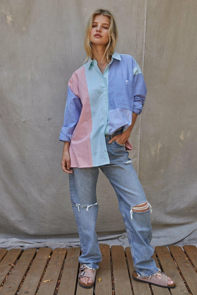 BT Jae Color Block Button Down Top 13 BT Jae Color Block Button Down Top