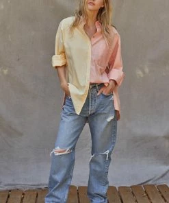 BT TOPS Lemonade Breeze Color Block Button Down Top 21 BT TOPS Lemonade Breeze Color Block Button Down Top