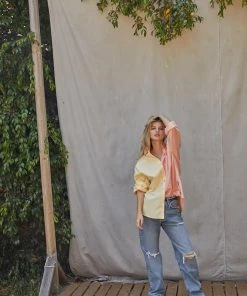 BT TOPS Lemonade Breeze Color Block Button Down Top 22 BT TOPS Lemonade Breeze Color Block Button Down Top