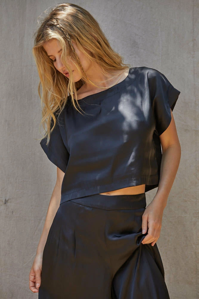 BT Tamra Satin Crop Top - Black BEST SELLERS 11 BT Tamra Satin Crop Top - Black BEST SELLERS