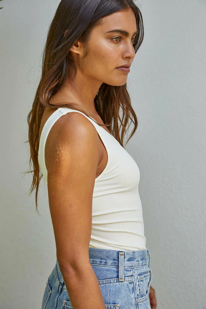BT TOPS Talk Later Reversible Seamless Tank - Cream 5 BT TOPS Talk Later Reversible Seamless Tank - Cream