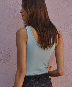 BT TOPS Talk Later Reversible Seamless Tank - Dusty Mint