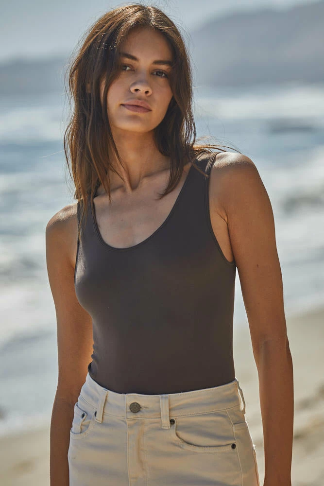 BT Talk Later Reversible Seamless Tank - Fudge 3 BT Talk Later Reversible Seamless Tank - Fudge