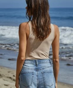 BT TOPS Talk Later Reversible Seamless Tank - Latte