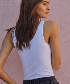 BT Talk Later Reversible Seamless Tank - White TOPS 6 BT Talk Later Reversible Seamless Tank - White TOPS