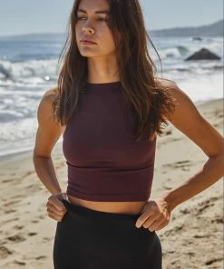 BT Crew Neck Crop Top - Cassis