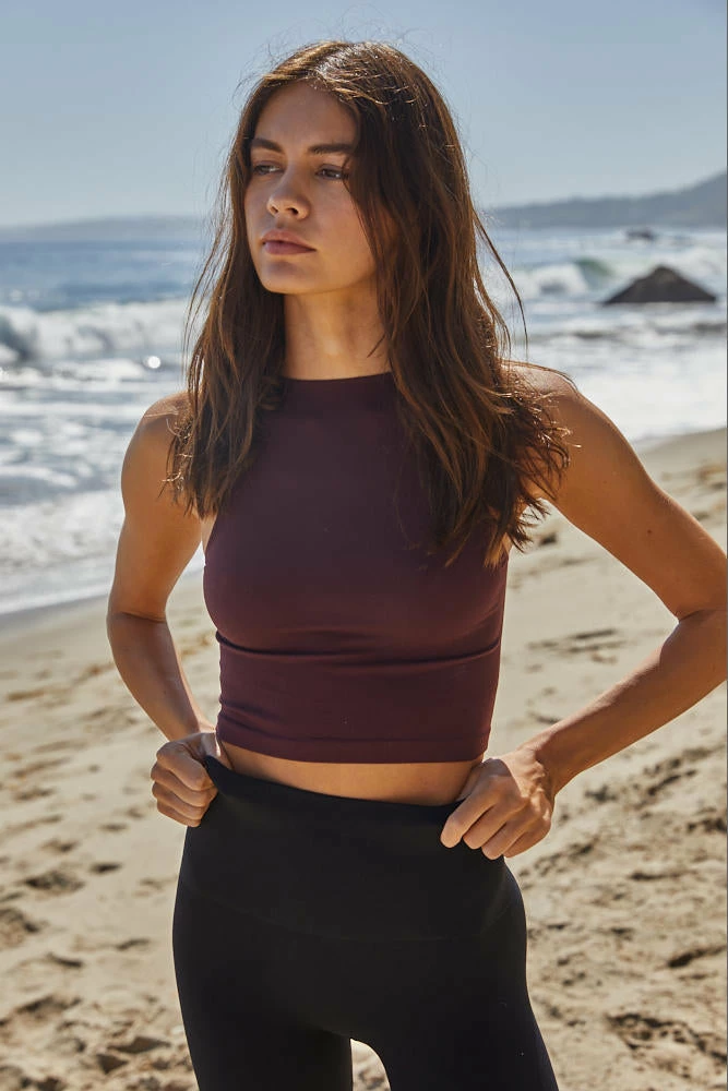 BT Crew Neck Crop Top - Cassis 3 BT Crew Neck Crop Top - Cassis