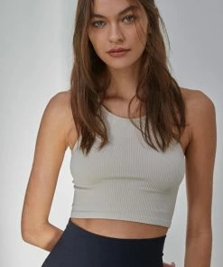 BT Tammy Ribbed Racerback Brami - Chalk TOPS