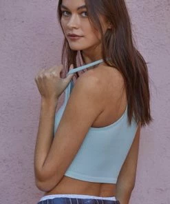 BT TOPS Tammy Ribbed Racerback Brami - Dusty Mint