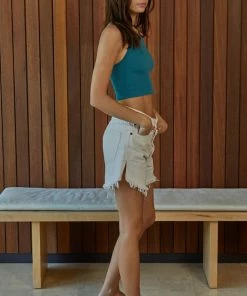 BT Tammy Ribbed Crop Top - Teal