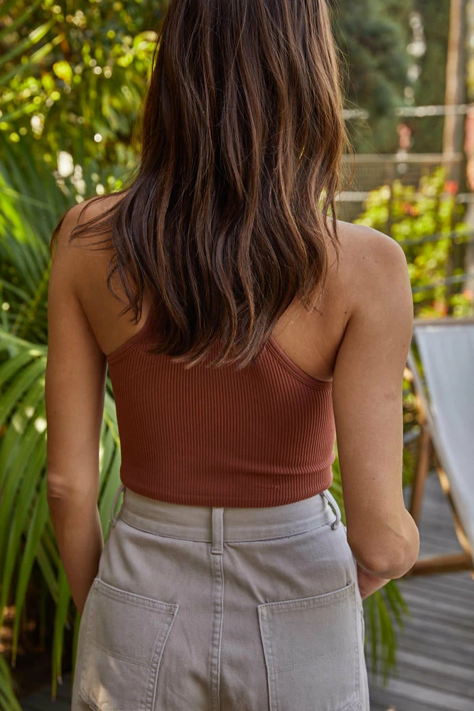 BT TOPS Tammy Ribbed Crop Top - Gingerbread 5 BT TOPS Tammy Ribbed Crop Top - Gingerbread