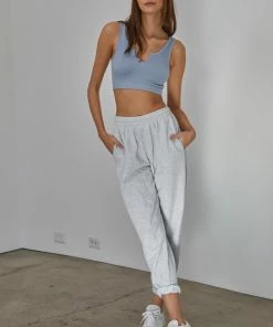 BT Olivia Henley Seamless Crop Tank - Chambray TANKS + CAMIS
