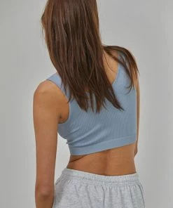 BT Olivia Henley Seamless Crop Tank - Chambray TANKS + CAMIS