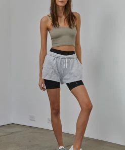 BT Sydney Ribbed Seamless Crop Tank - Light Moss TOPS