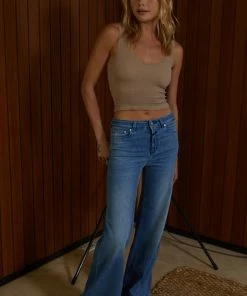 BT Brock Seamless Knit Crop Tank Top - Taupe