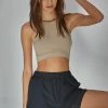 BT Headstart Seamless Textured Crop Top- Desert Sand TOPS