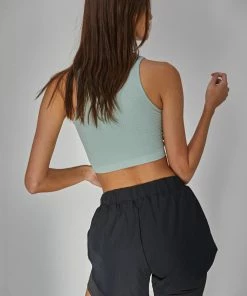 BT Headstart Seamless Textured Crop Top- Dusty Mint TOPS