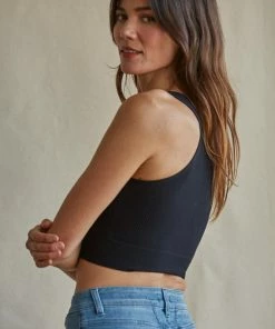 BT Meant To Be Ribbed Seamless Crop Top - Black