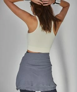 BT TOPS Meant To Be Ribbed Seamless Crop Top - Cream