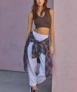 BT Meant To Be Ribbed Seamless Crop Top - Fudge