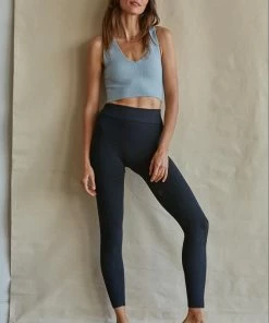 BT Meant To Be Ribbed Seamless Crop Top - Sky Blue