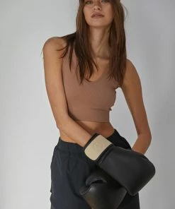 BT TOPS Meant To Be Ribbed Seamless Crop Top - Mocha