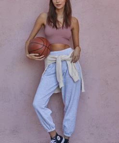 BT TOPS Meant To Be Ribbed Seamless Crop Top - Mauve