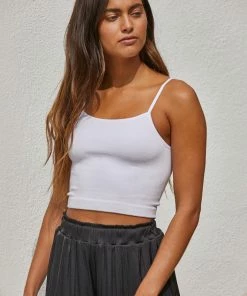 BT TOPS Take My Time Ribbed Brami - White