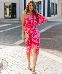 DO + BE COLLECTION Rilee One Shoulder Midi Dress DRESSES