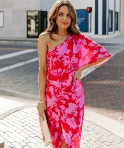 DO + BE COLLECTION Rilee One Shoulder Midi Dress DRESSES