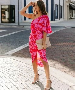 DO + BE COLLECTION Rilee One Shoulder Midi Dress DRESSES