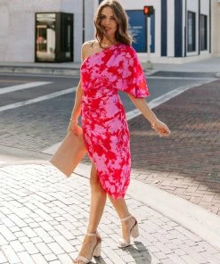 DO + BE COLLECTION Rilee One Shoulder Midi Dress DRESSES