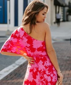 DO + BE COLLECTION Rilee One Shoulder Midi Dress DRESSES