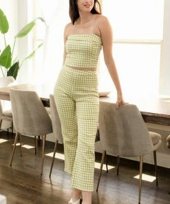 LE LIS Miller High Rise Gingham Straight Pants MATCHING SETS