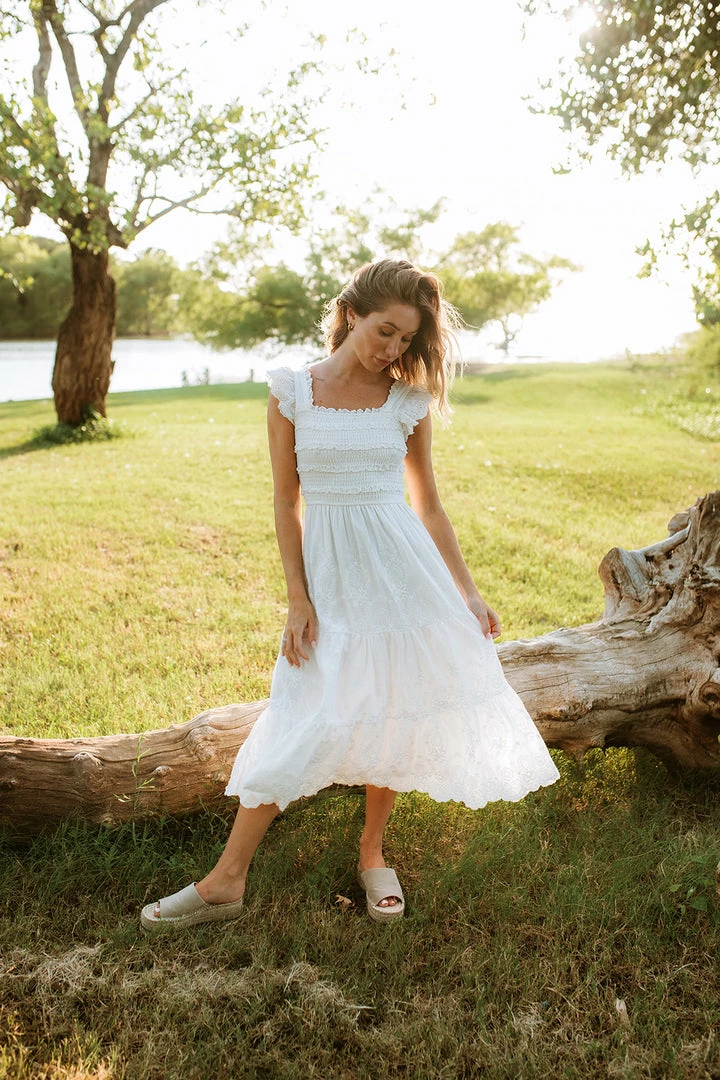 STORIA Everly Smocked Lace Tiered Maxi Dress 3 STORIA Everly Smocked Lace Tiered Maxi Dress