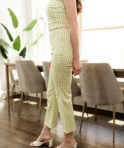 LE LIS Miller High Rise Gingham Straight Pants MATCHING SETS