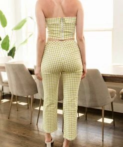 LE LIS Miller High Rise Gingham Straight Pants MATCHING SETS