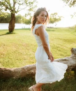 STORIA Everly Smocked Lace Tiered Maxi Dress 16 STORIA Everly Smocked Lace Tiered Maxi Dress