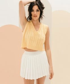 LE LIS Julie Soft Knit Cropped Sweater Vest TOPS